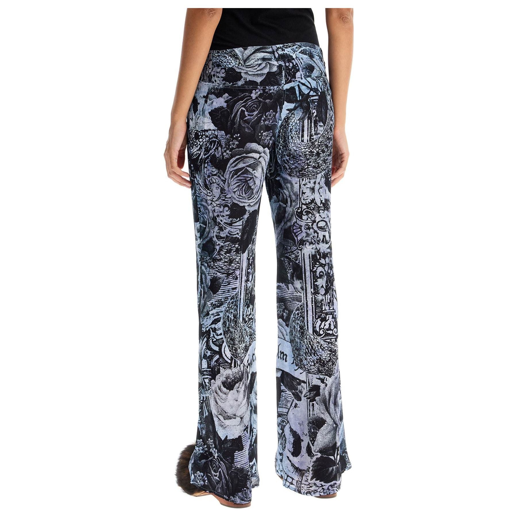 Printed Crepe Flared Pants