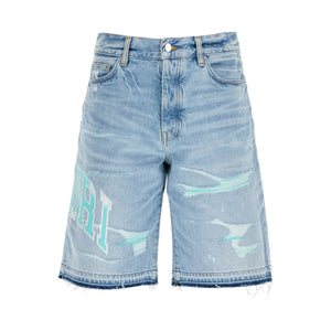 Denim Logo Varsity Bermuda Shorts