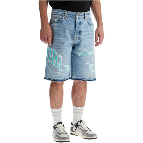 Denim Logo Varsity Bermuda Shorts