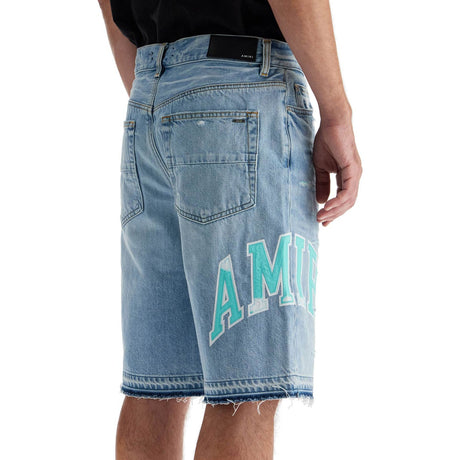 Denim Logo Varsity Bermuda Shorts