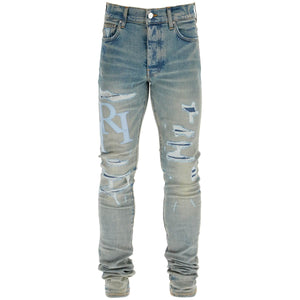 Leather Logo Jeans With Eight Words