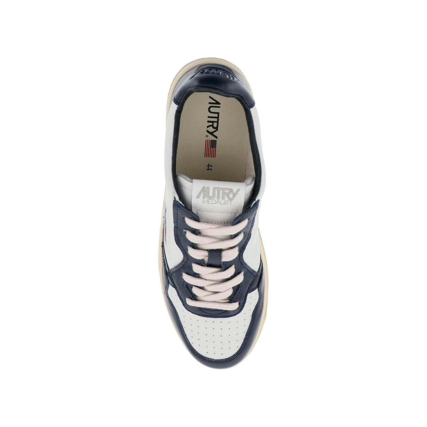 White and Blue Leather Medalist Low Sneakers AUTRY JOHN JULIA.