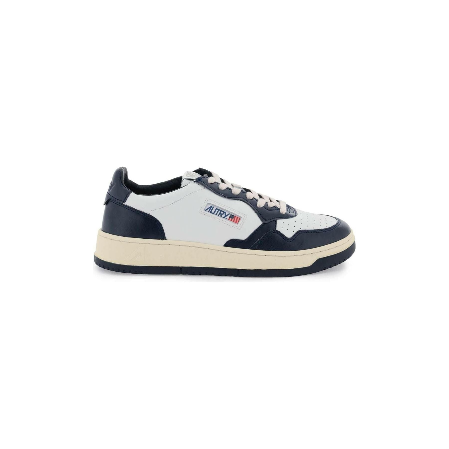 White and Blue Leather Medalist Low Sneakers AUTRY JOHN JULIA.