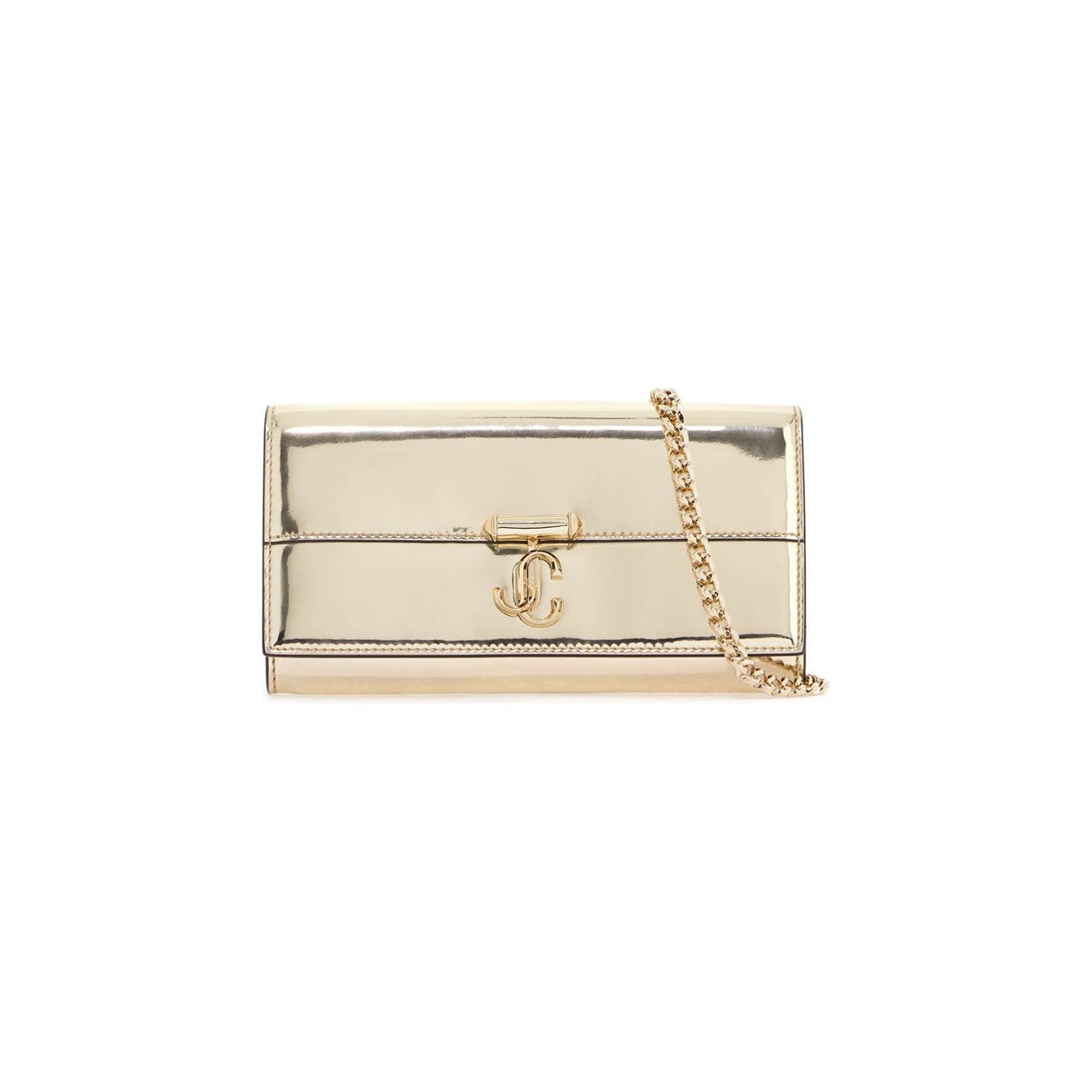 JIMMY CHOO-Metallic Avenue Wallet With Chain -JOHN JULIA.