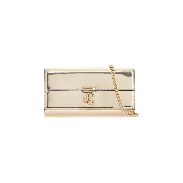 JIMMY CHOO-Metallic Avenue Wallet With Chain -JOHN JULIA.