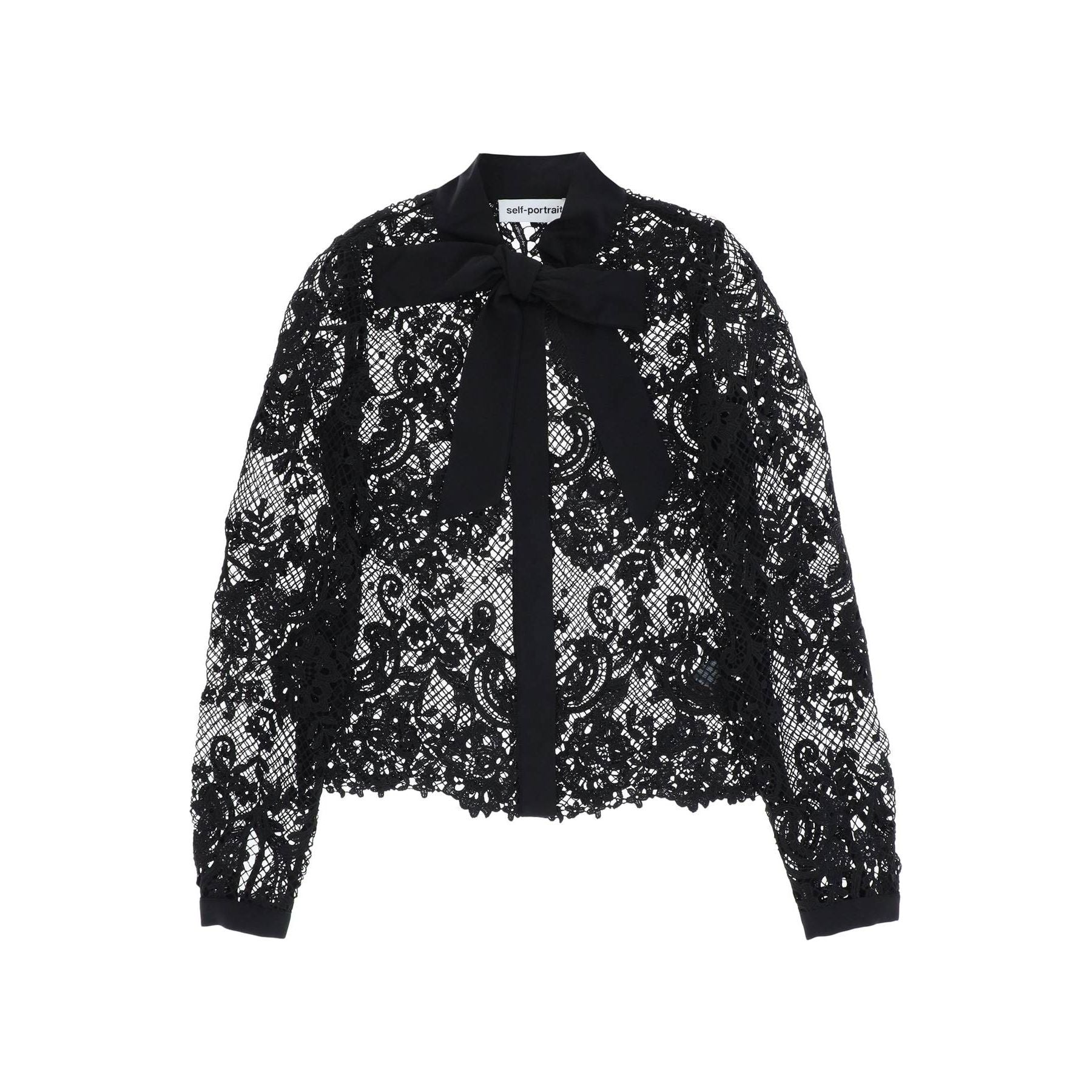 Pussy Bow Floral Lace Shirt