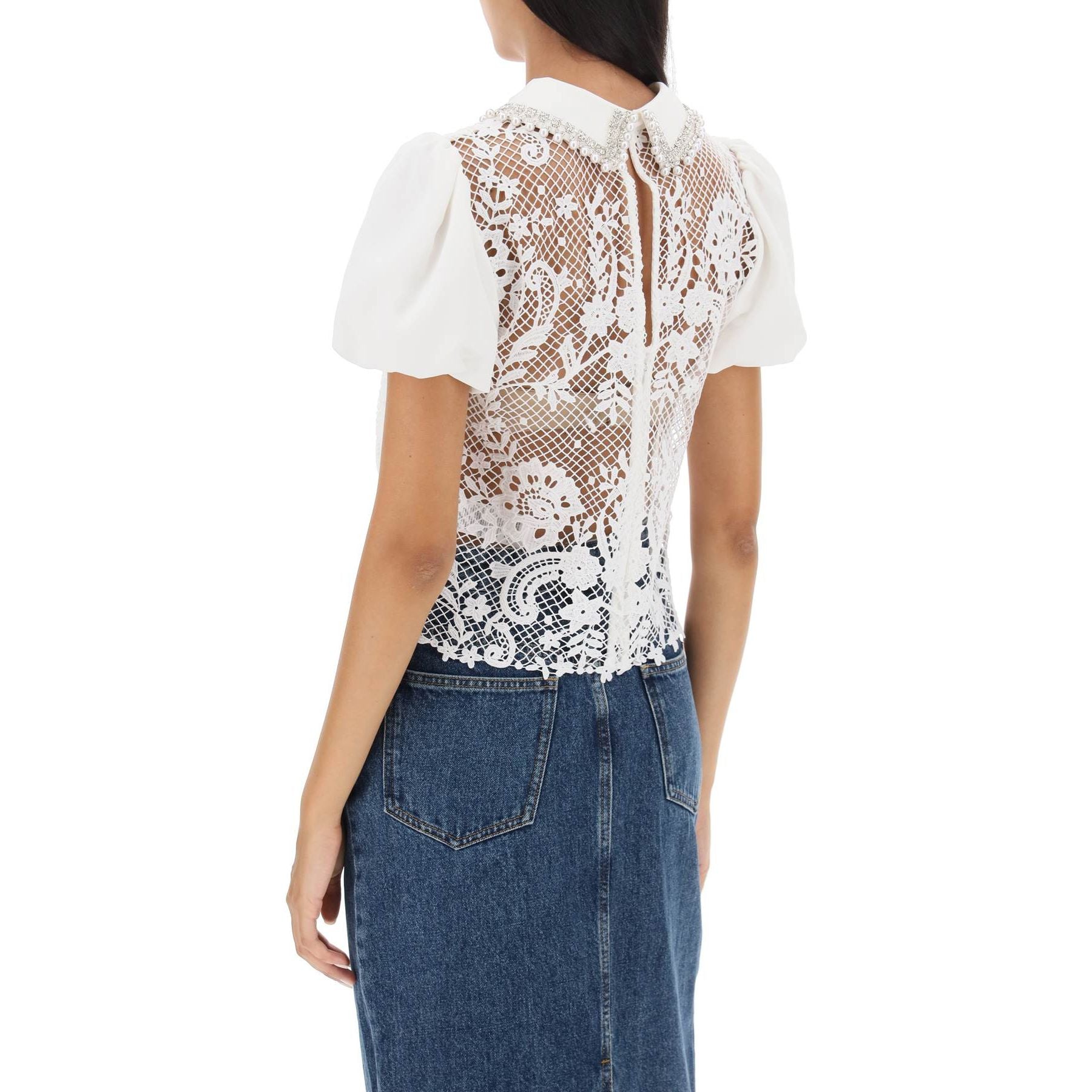 Floral Lace Top With Appliques