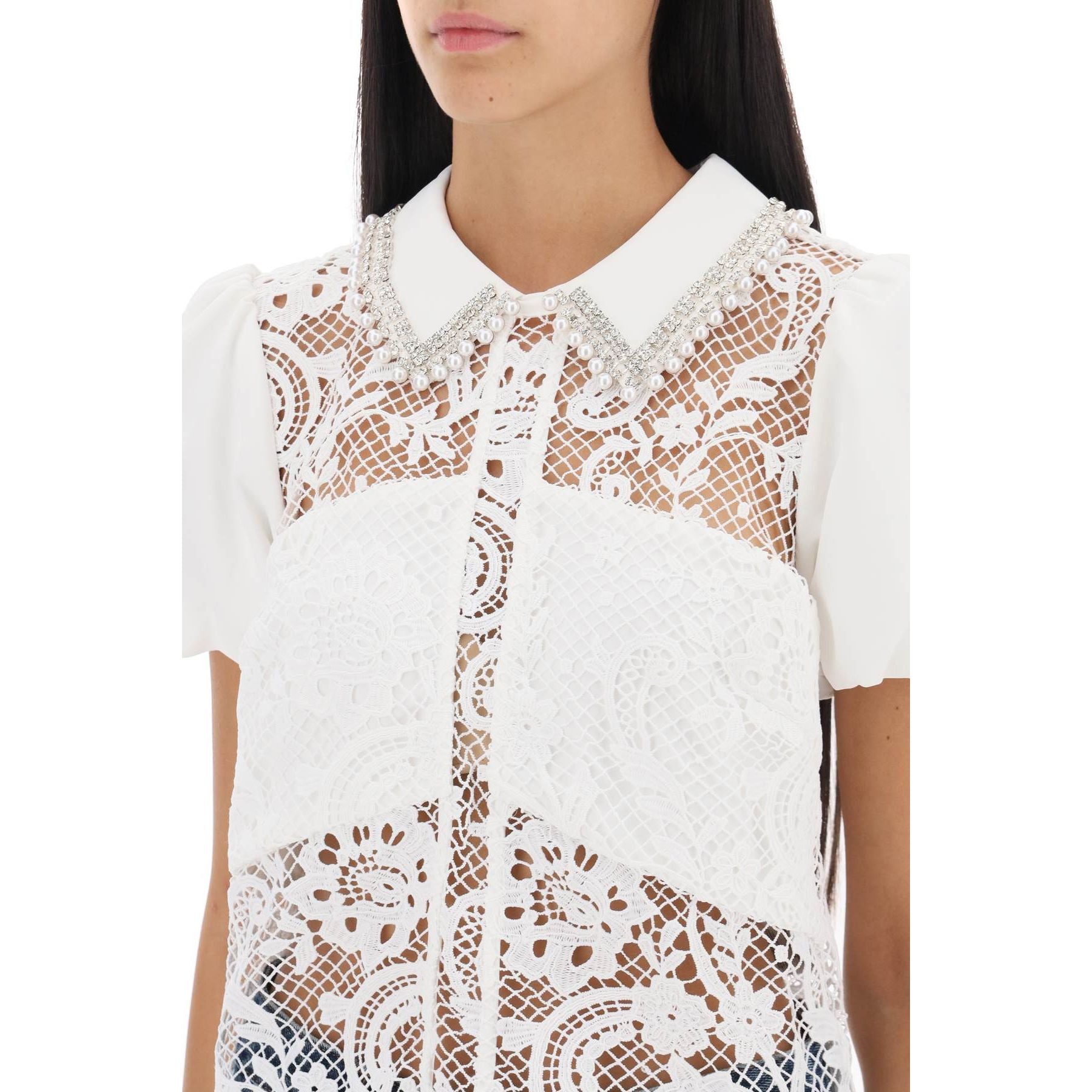 Floral Lace Top With Appliques