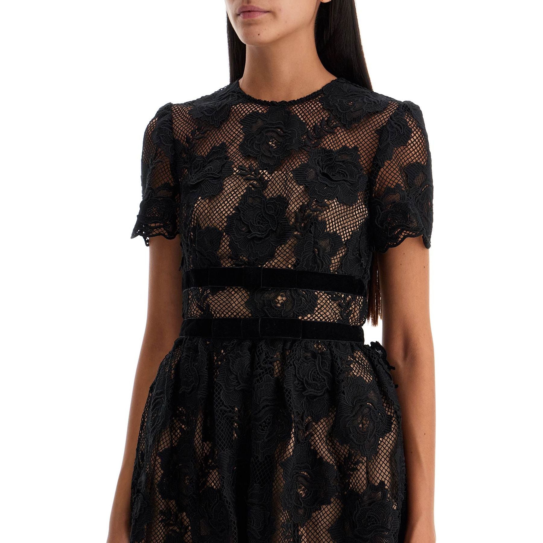 Midi Lace Dress With Bows