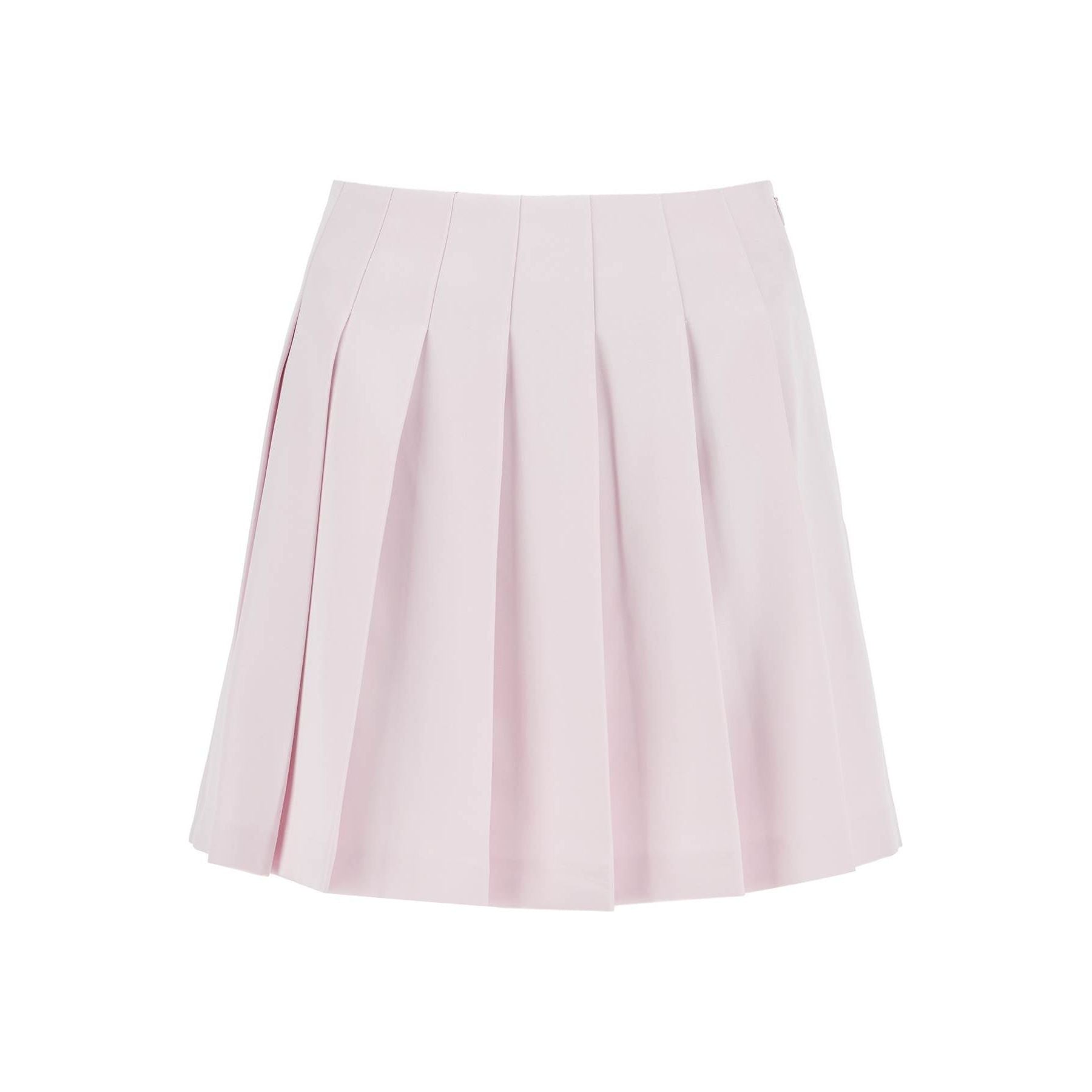 Pleated Satin Mini Skirt