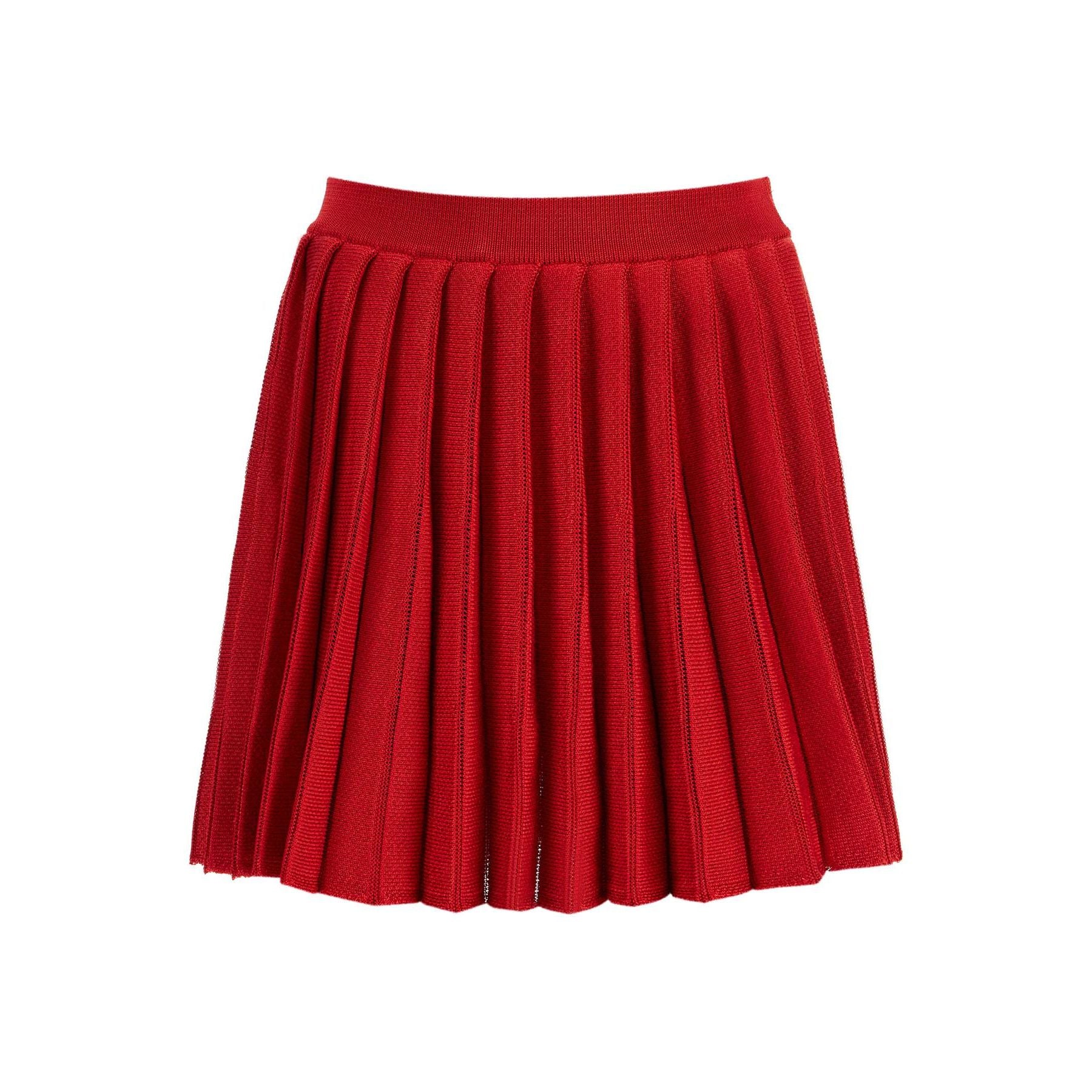 Pleated Knit Mini Skirt