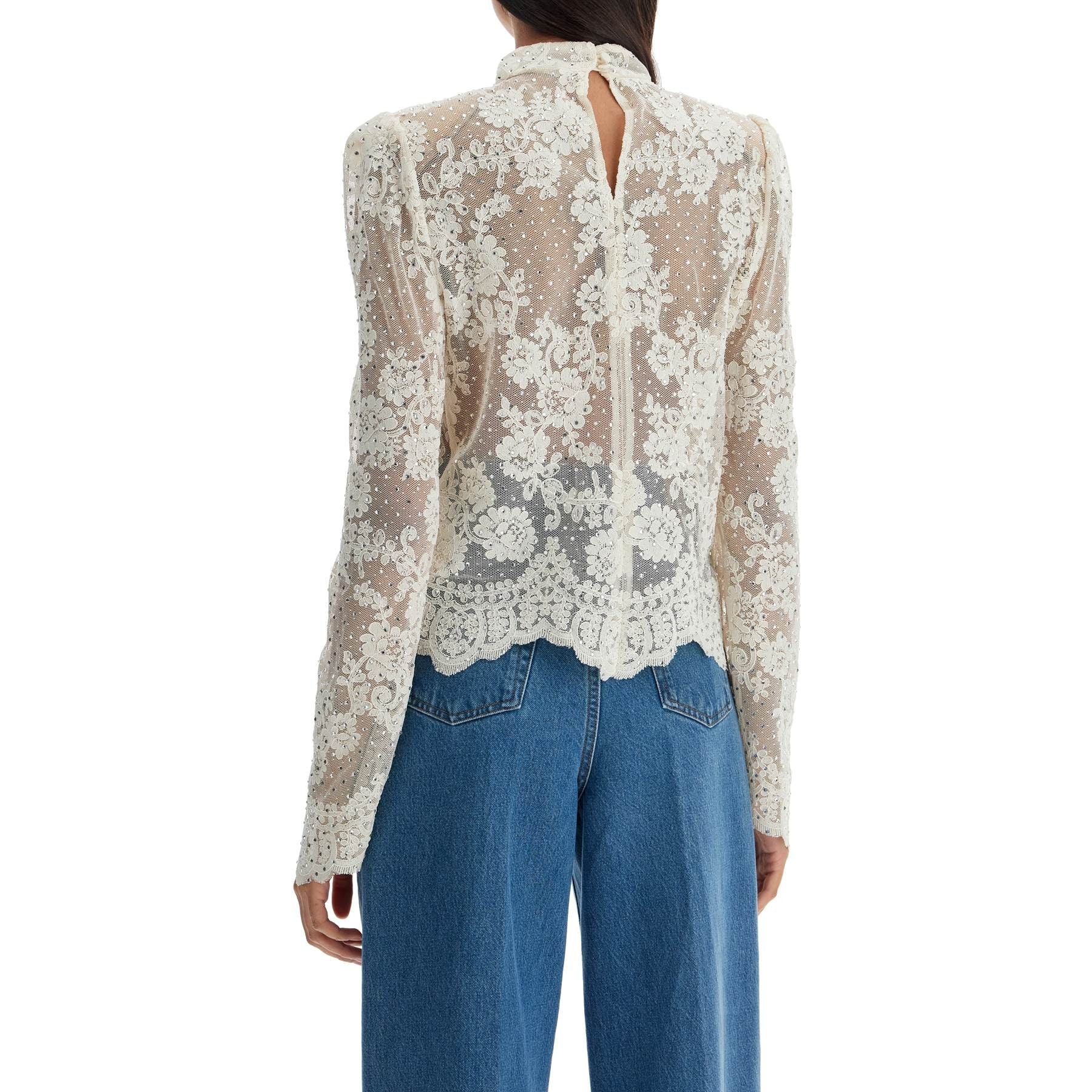 Lace Top With Rhinest