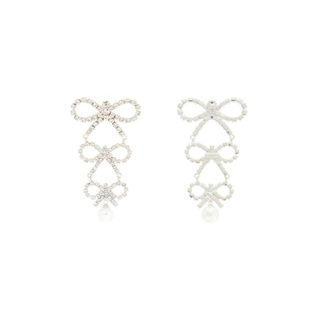 Dangling Earrings With Crystal Bows