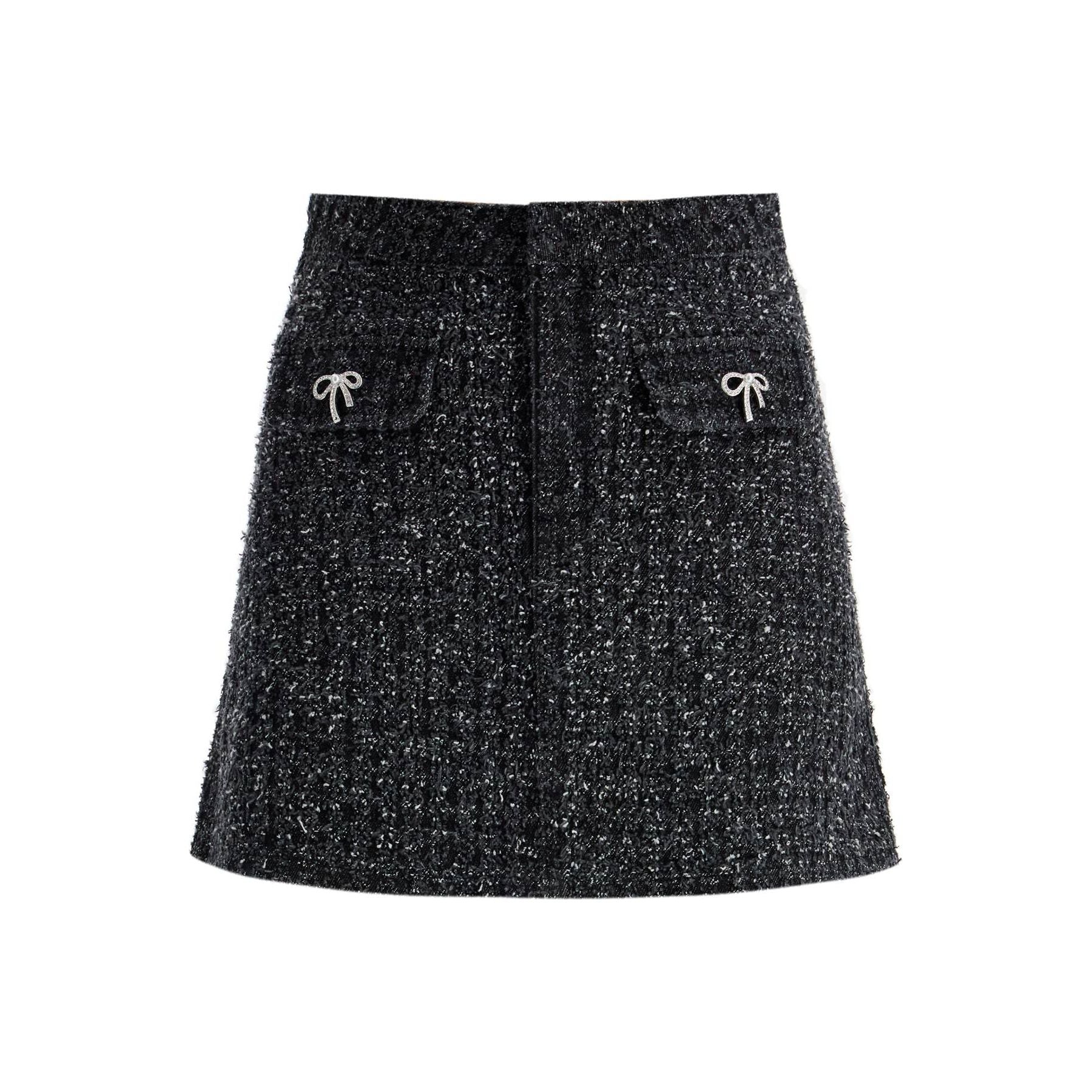 Textured Denim Mini Skirt