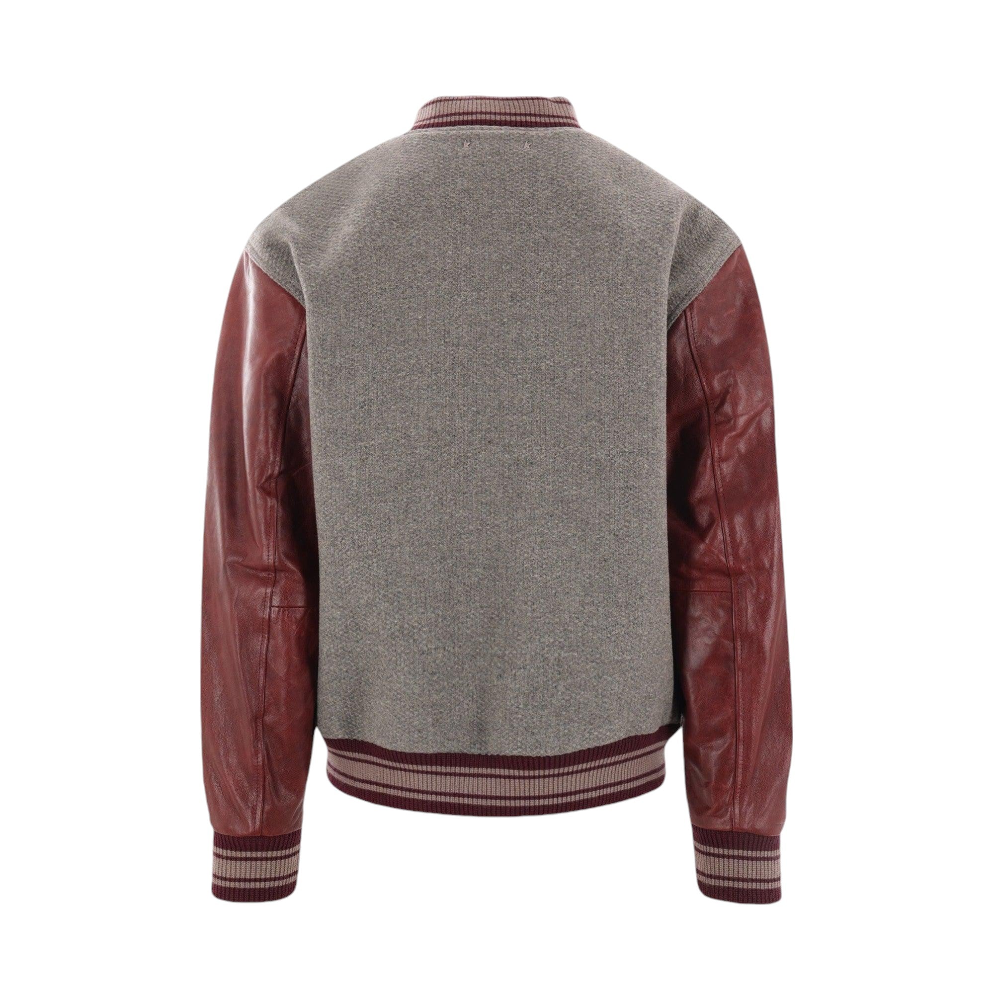 Aleandro Wool and Leather Bomber Jacket-GOLDEN GOOSE-JOHN JULIA