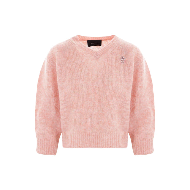 Alpaca Wool Cropped Sweater-SIMONE ROCHA-JOHN JULIA