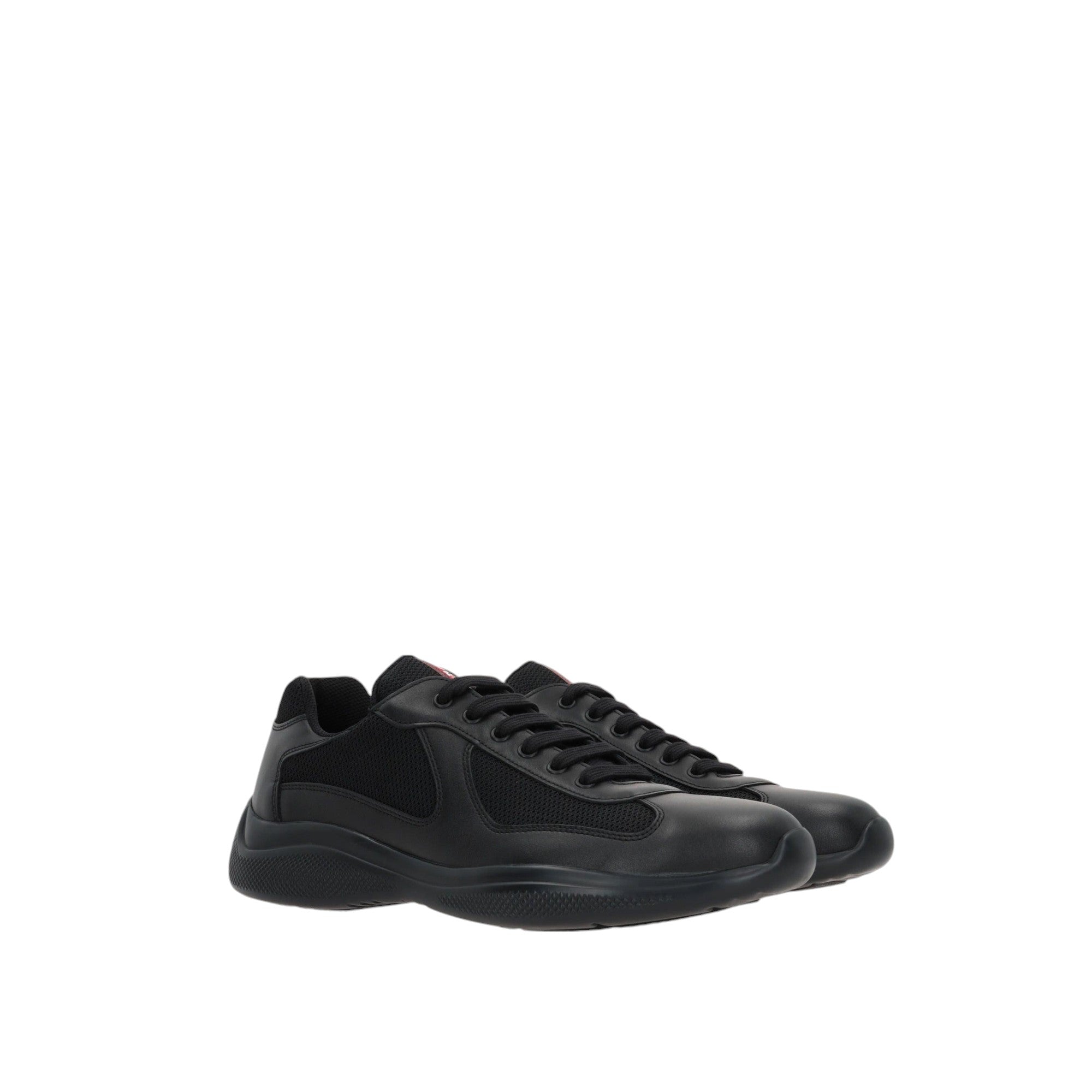 Americas Cup Smooth Leather Mesh Sneakers-PRADA-JOHN JULIA