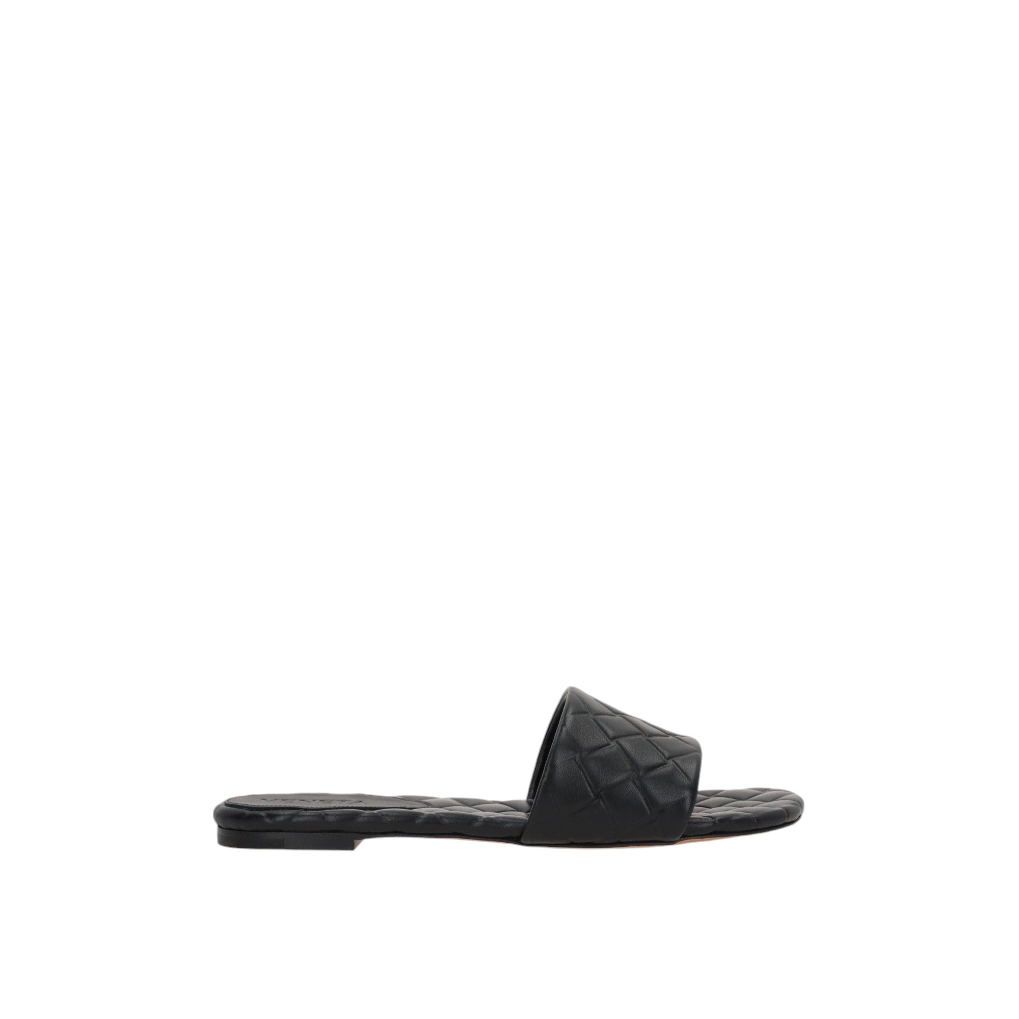 Amy Embossed Leather Slide Sandals-BOTTEGA VENETA-JOHN JULIA