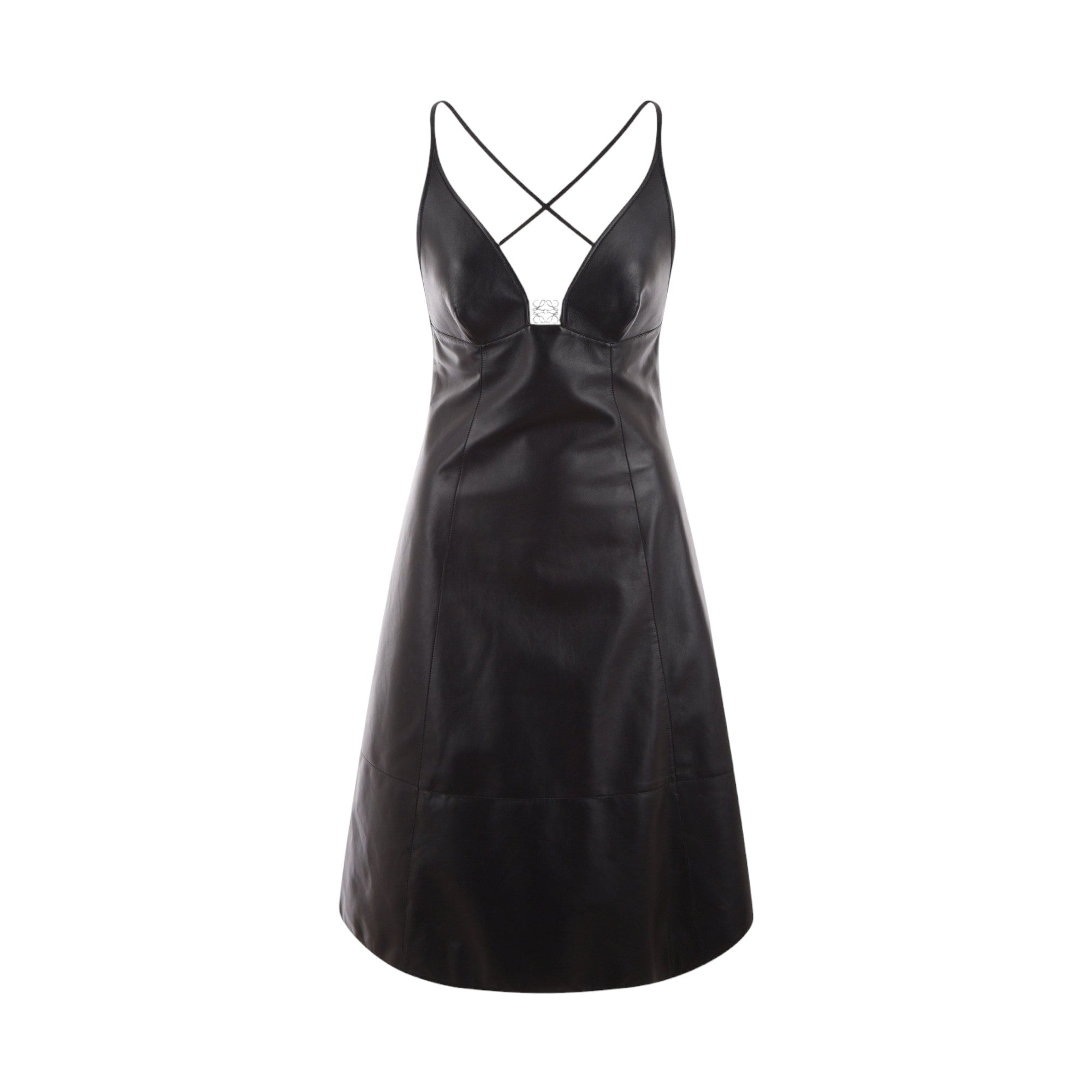 Anagram Leather Sleeveless Dress-LOEWE-JOHN JULIA