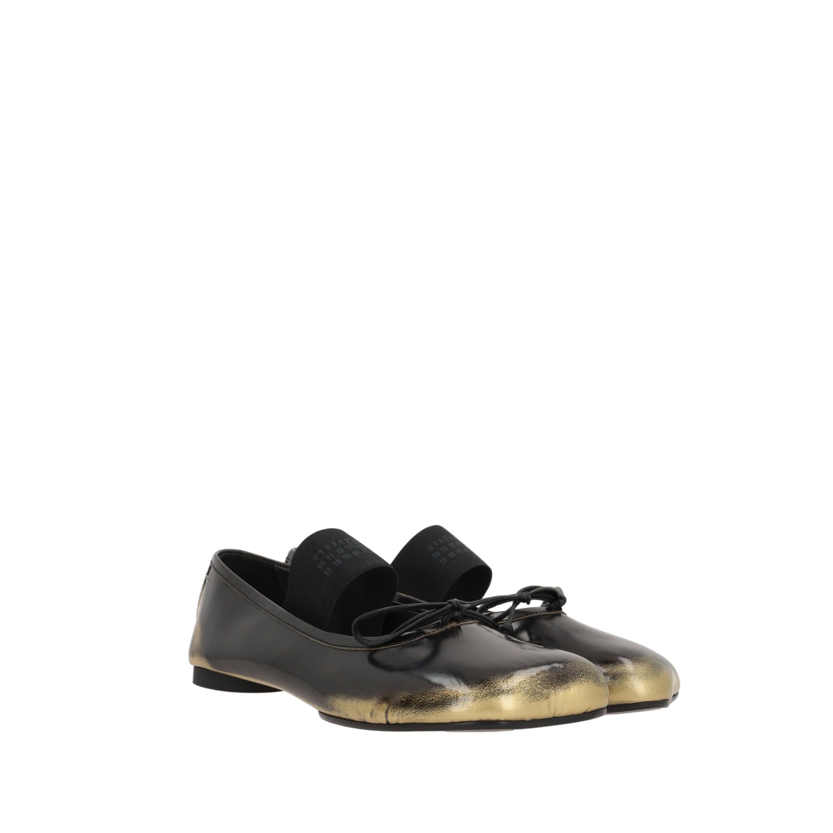 Anatomic Shiny Leather Ballerinas-MM6-JOHN JULIA