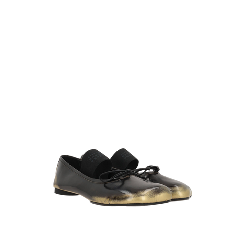 Anatomic Shiny Leather Ballerinas-MM6 MAISON MARGIELA-JOHN JULIA