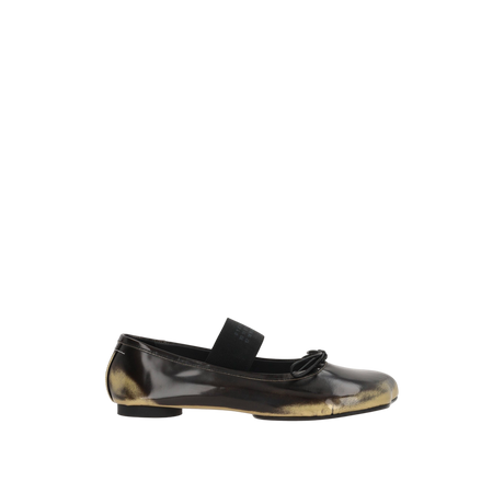 Anatomic Shiny Leather Ballerinas-MM6-JOHN JULIA