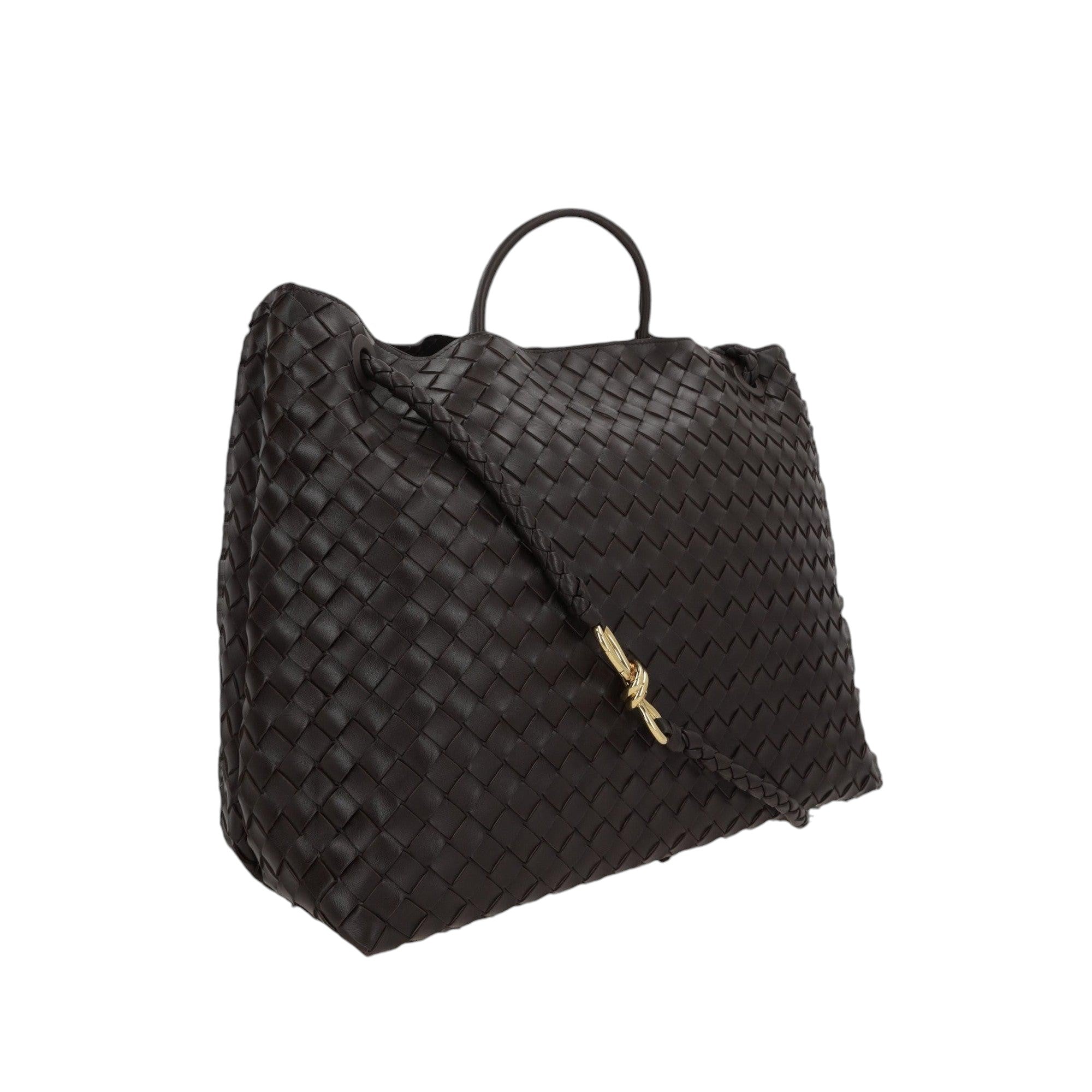 Andiamo Intrecciato Nappa Large Top Handle Bag-BOTTEGA VENETA-JOHN JULIA