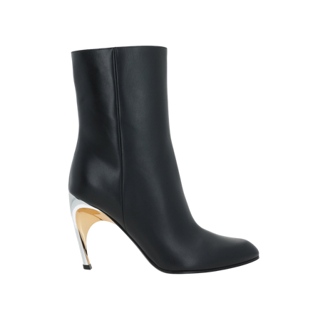 Armadillo Smooth Leather Ankle Boots-ALEXANDER MCQUEEN-JOHN JULIA