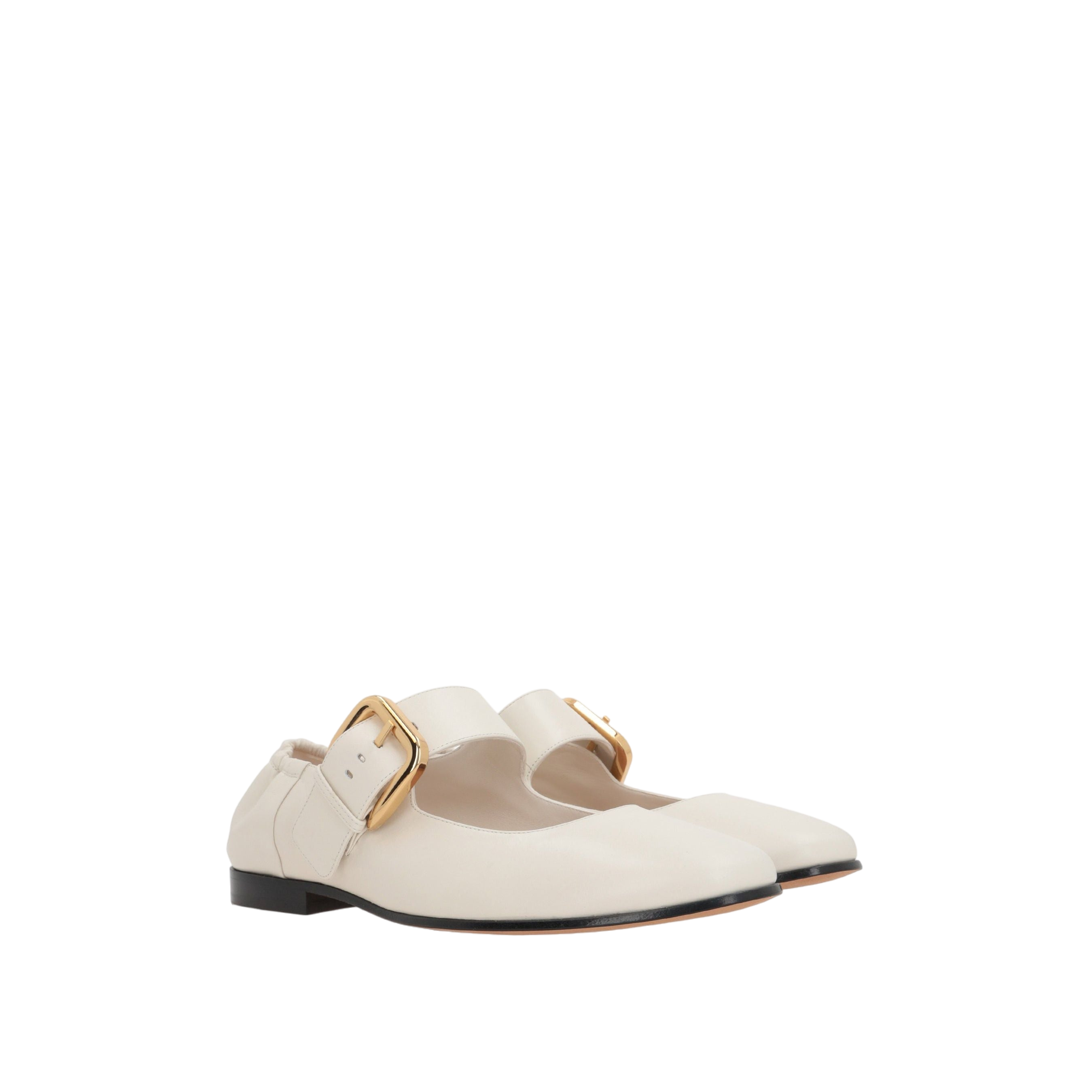 Astaire Smooth Leather Mary-Jane Ballerinas-BOTTEGA VENETA-JOHN JULIA