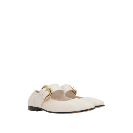 Astaire Smooth Leather Mary-Jane Ballerinas-BOTTEGA VENETA-JOHN JULIA