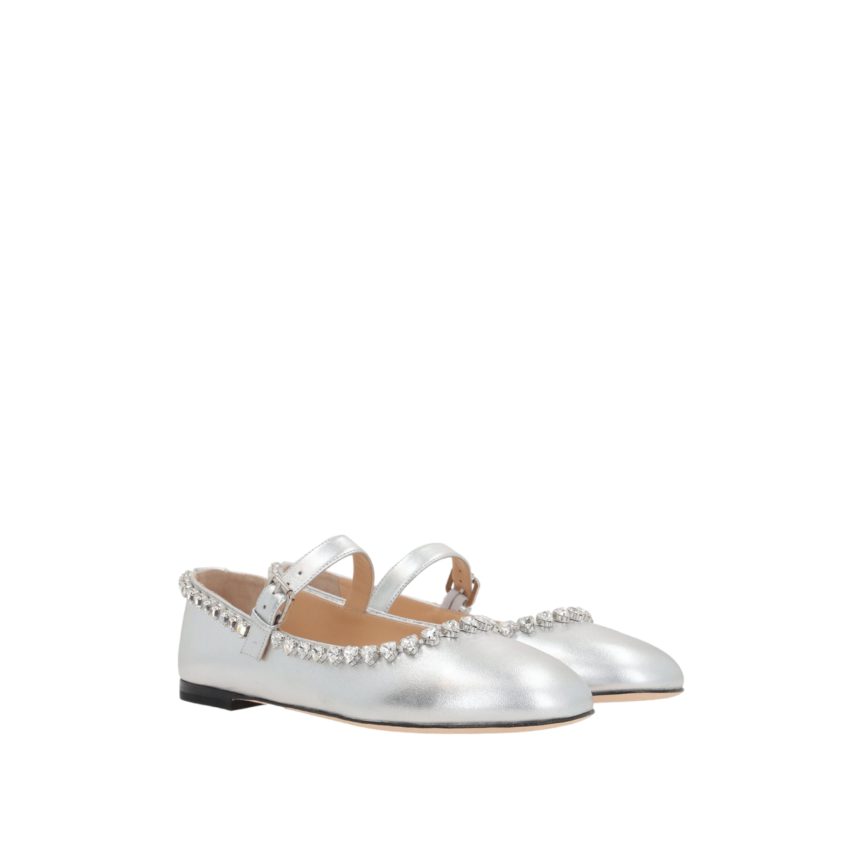 Audrey Laminated Nappa Mary-Jane Ballerinas-MACH & MACH-JOHN JULIA