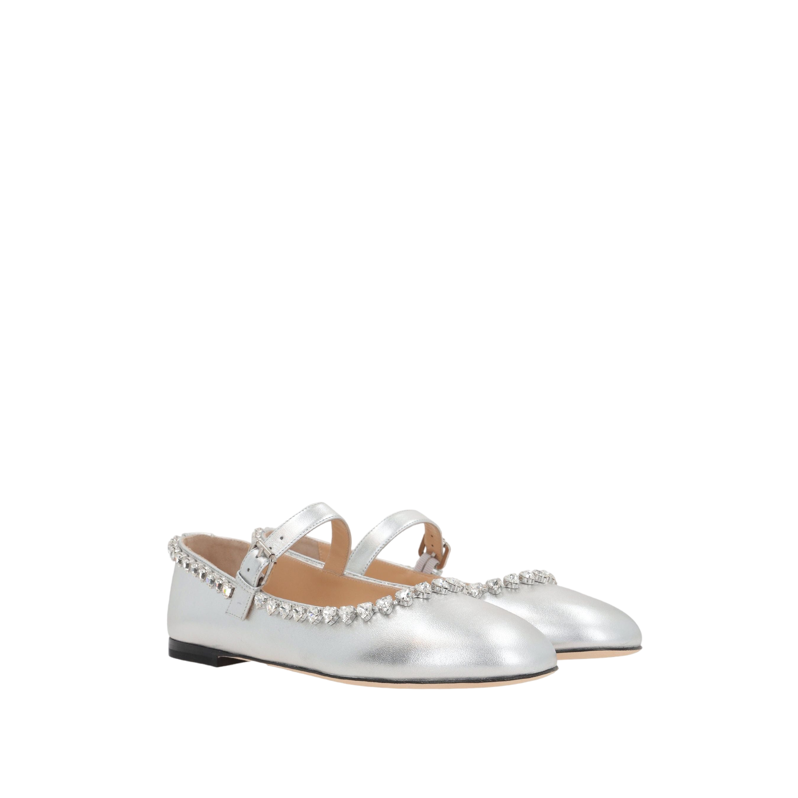 Audrey Laminated Nappa Mary-Jane Ballerinas-MACH & MACH-JOHN JULIA