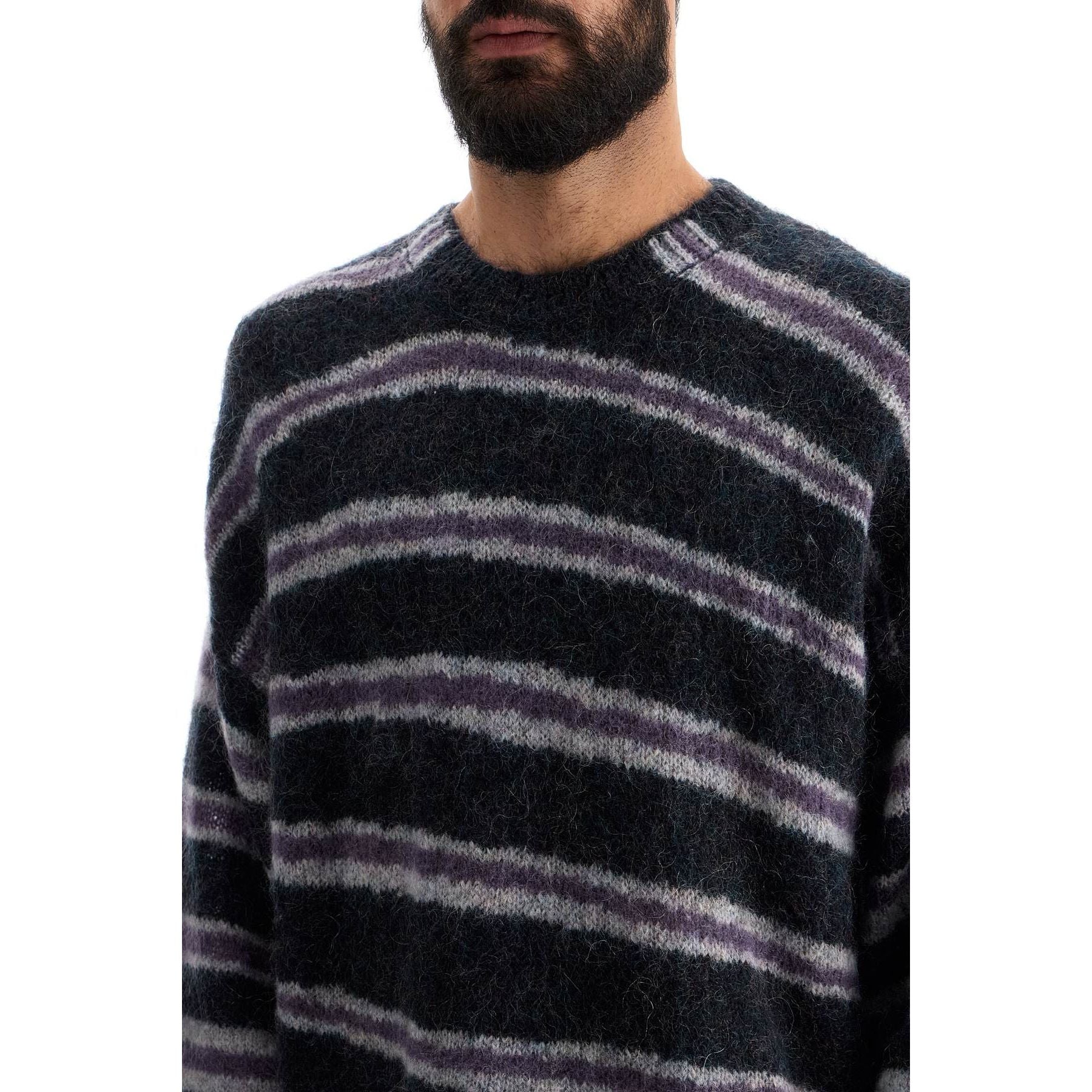 Striped Brushed Pullover Sweater