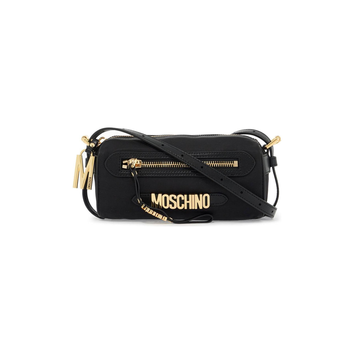 MOSCHINO-Canvas and Leather Crossbody Bag -JOHN JULIA.