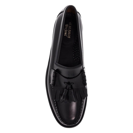 G.H. BASS-Esther Kiltie Weejuns Loafers In Brushed Leather -JOHN JULIA.