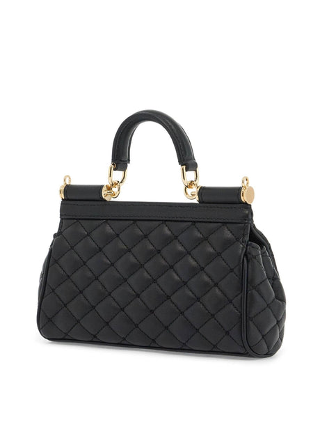 Sicily Croc Embossed Leather Handbag-Dolce & Gabbana-JOHN JULIA