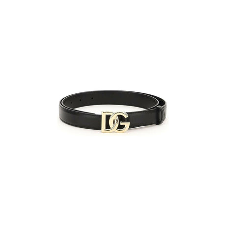 DOLCE&GABBANA-DG Buckle Leather Belt-JOHN JULIA