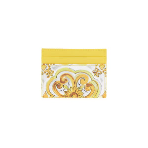 Maiolica Print Leather Card Holder