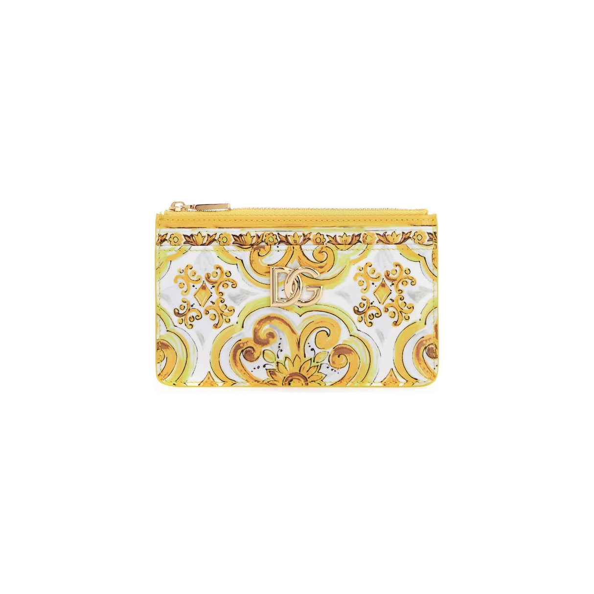 Maiolica Print Glossy Leather Card Holder