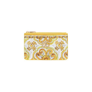 Maiolica Print Glossy Leather Card Holder