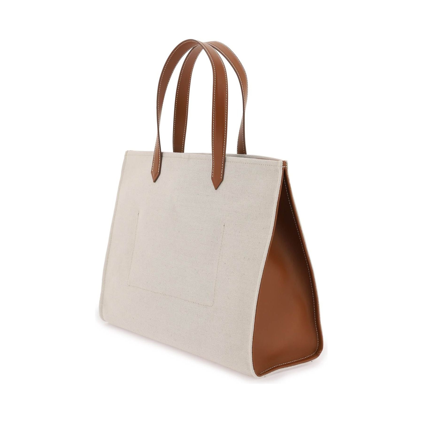B-Army 42 Canvas and Smooth Leather Tote Bag