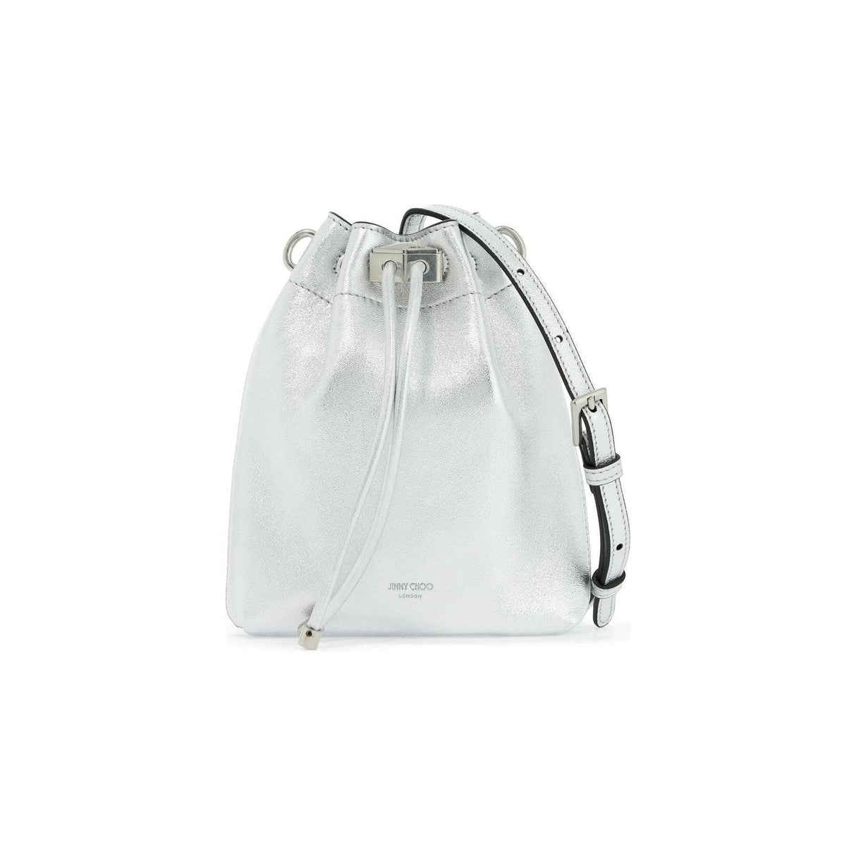 Metallic Bon Bon Mini Leather Bucket Bag.