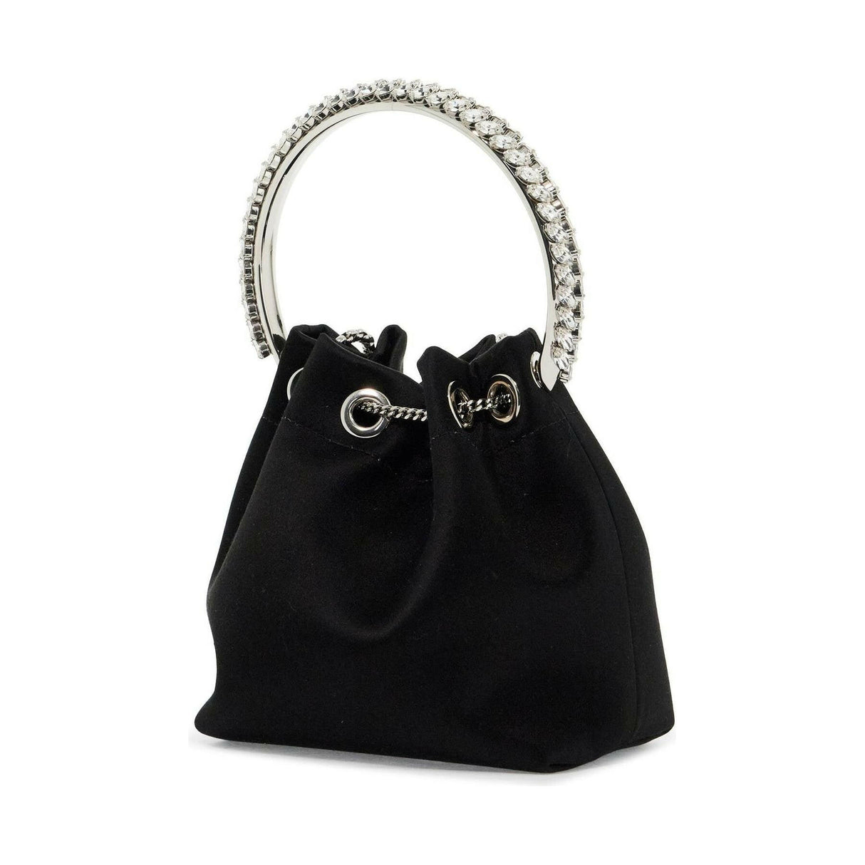 Satin Crystal Handle Bon Bon Handbag.