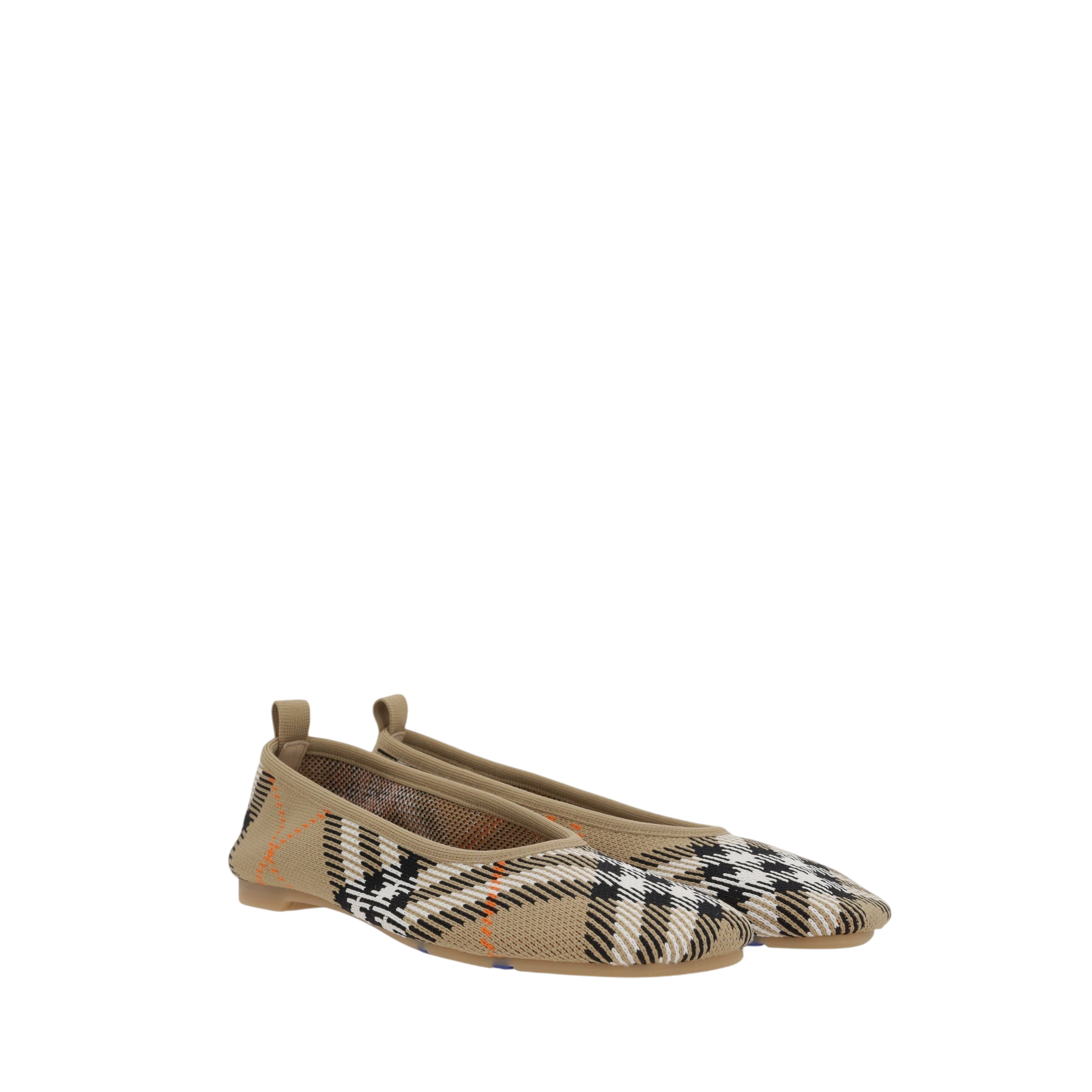 Baby Check Knit Ballerinas-BURBERRY-JOHN JULIA