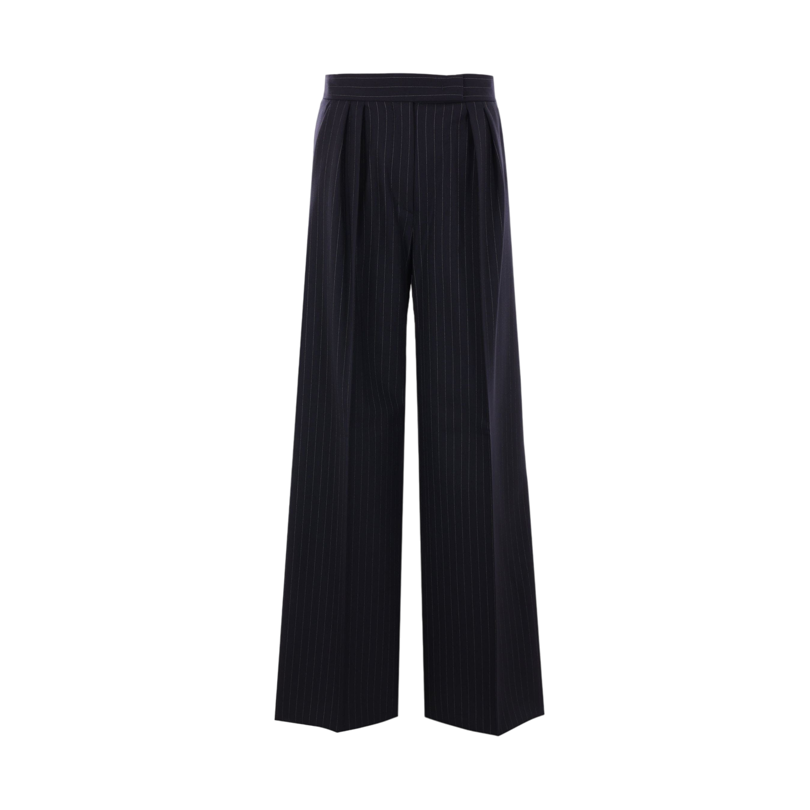 Bacca Wide-leg Pinstripe Wool Trousers-MAX MARA-JOHN JULIA