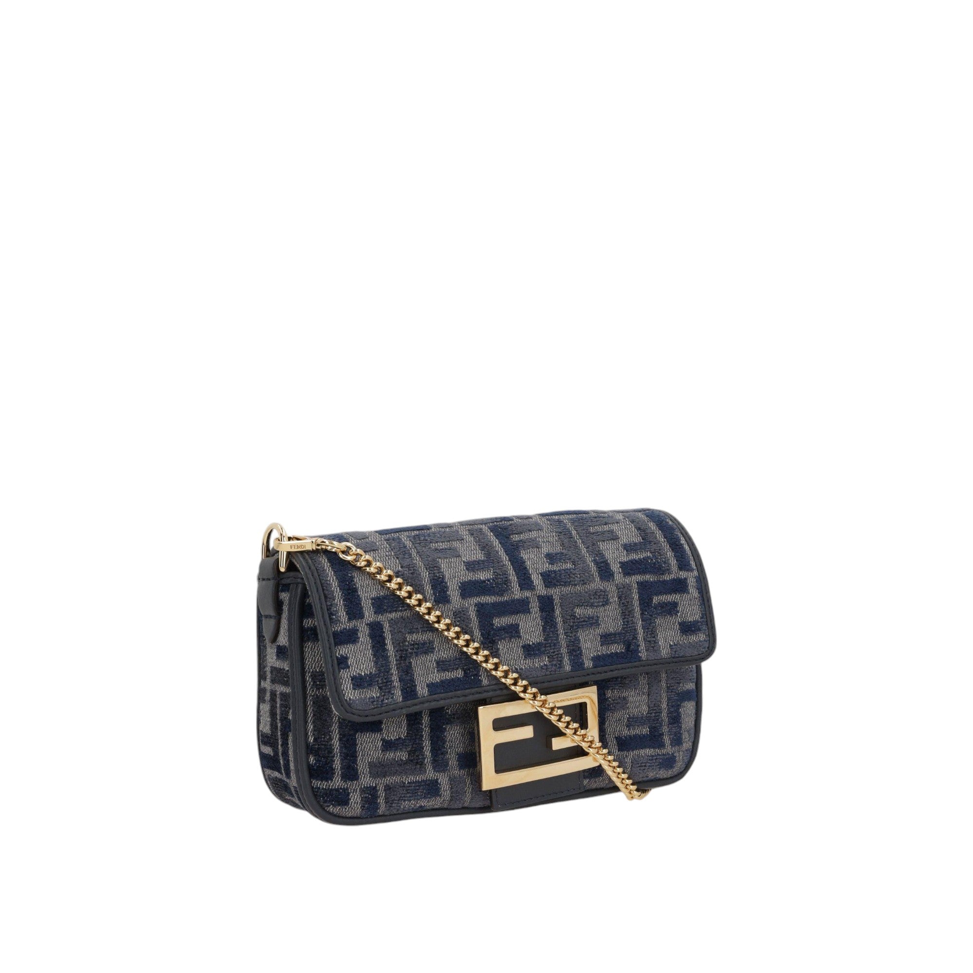 Baguette Mini FF Denim Crossbody Bag-FENDI-JOHN JULIA