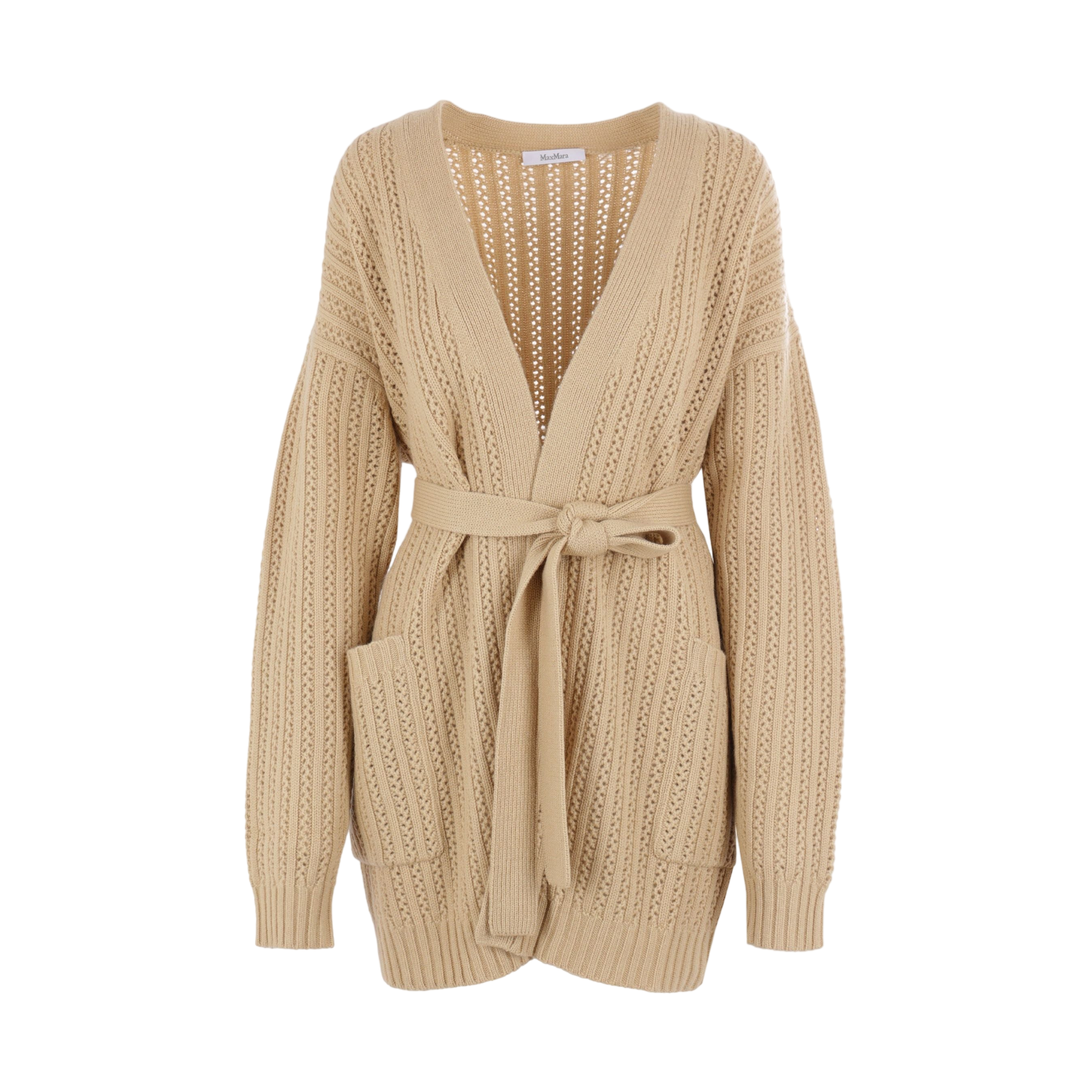 Balzac Wool and Cashmere Belted Cardigan-MAX MARA-JOHN JULIA