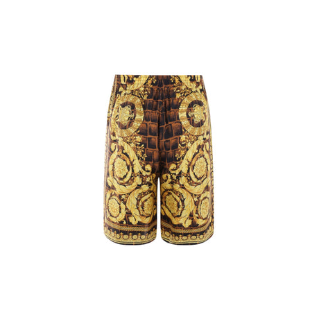 Baroccodile Silk Twill Shorts-VERSACE-JOHN JULIA