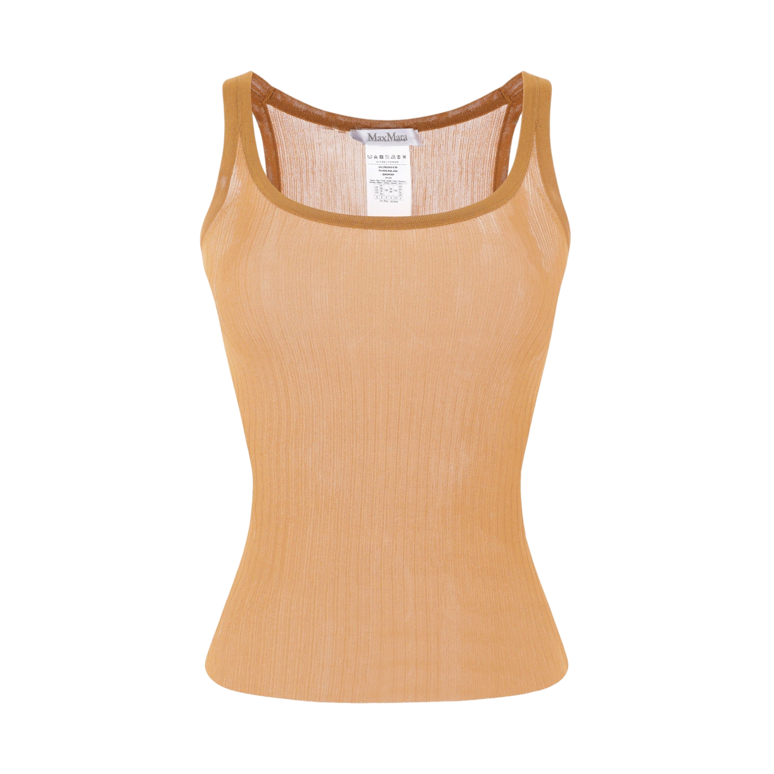 Bastia Ribbed Silk Sleeveless Top-MAX MARA-JOHN JULIA