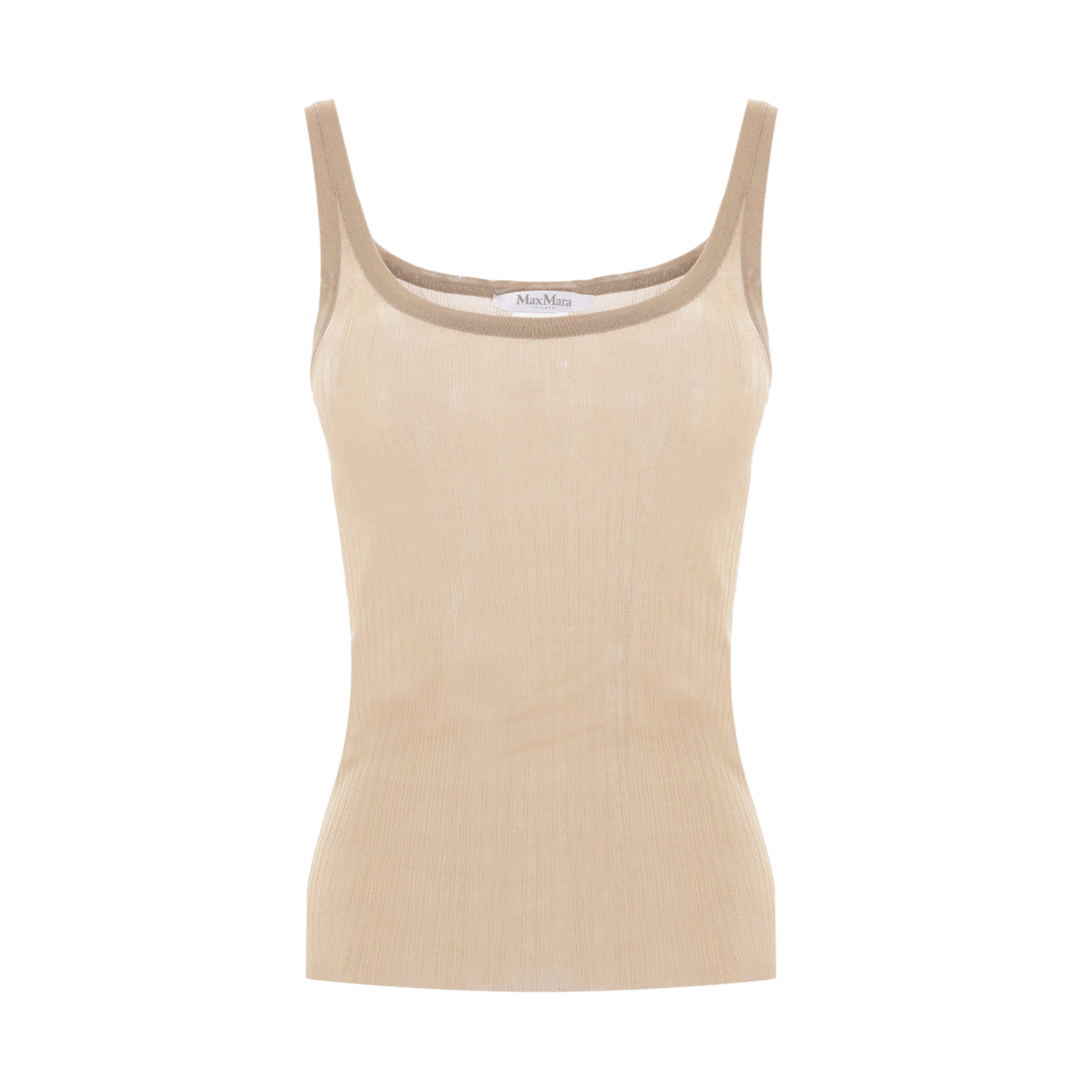 Bastia Ribbed Silk Sleeveless Top-MAX MARA-JOHN JULIA